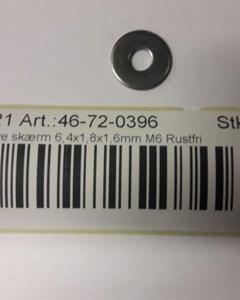 Washer 6.4x18x1.6mm M6 SST